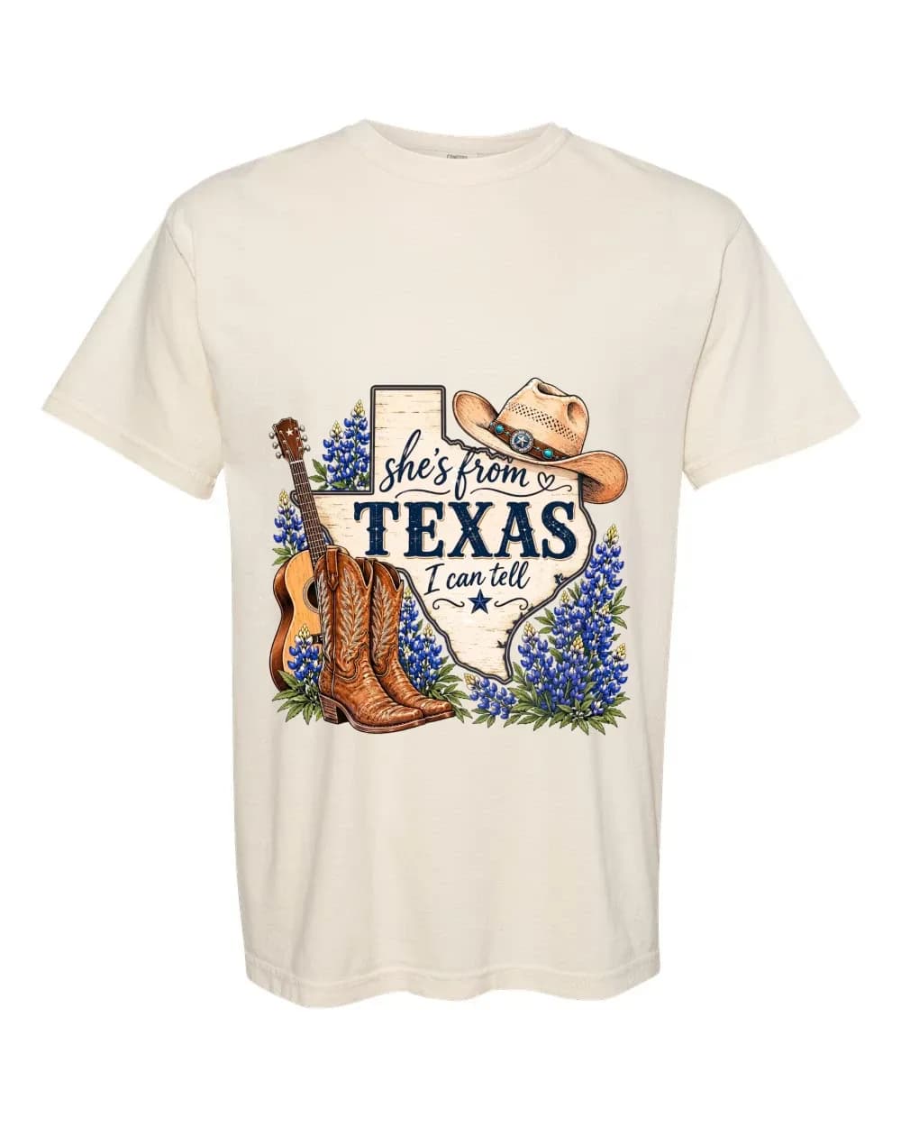 She's from Texas Bluebonnets in Ivory